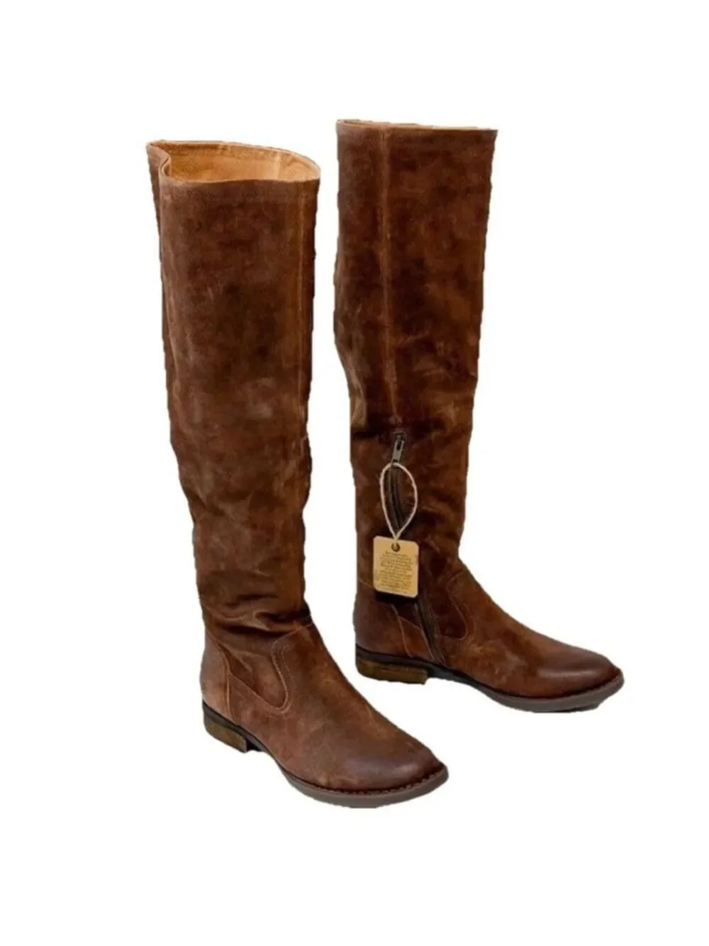 Born Womens Britton Over the Knee Brown Boot Leather Size 6.5M Riding Boots